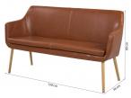 Actona Nora industrialna sofa na wysokich nogach brązowa ekoskóra