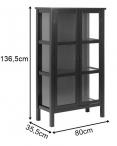 Actona Eton czarna przeszklona witryna 80x137cm