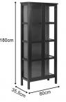 Witryna Eton czarna przeszklona witryna 180cm