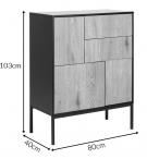 Komoda z szufladami Seaford Dziki Dąb 80x103cm