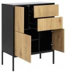 Niska komoda w stylu industrialnym 80x103cm Seaford Actona dziki dąb