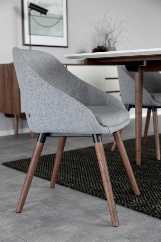 Nils krzesło kubełkowe jasnoszare - widok z boku