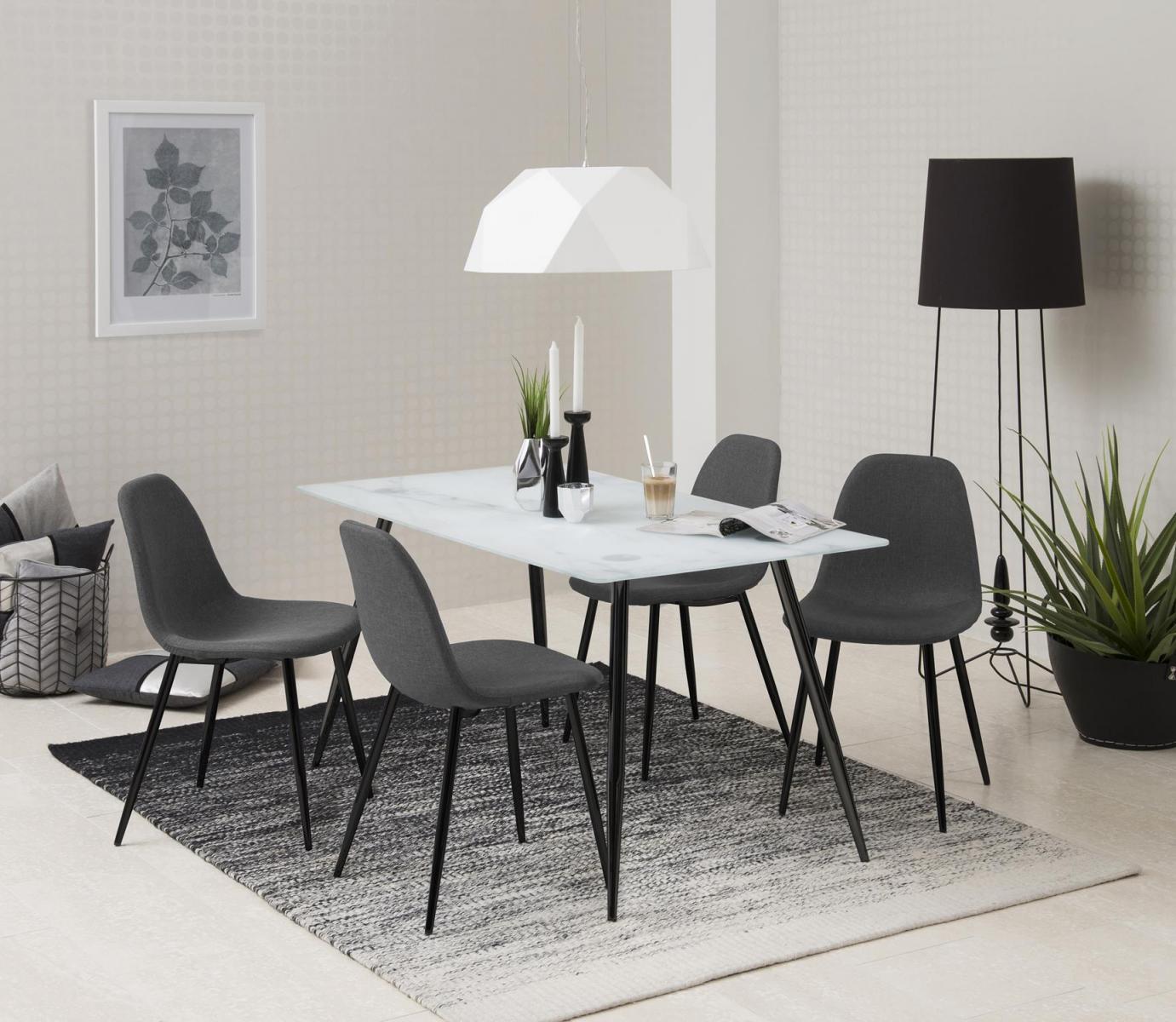 Actona Wilma krzesło z metalowymi nogami szare - aranżacja