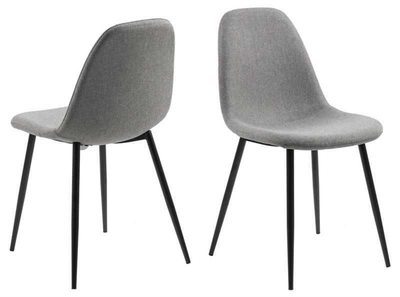 Actona Wilma krzesło z metalowymi nogami szare - widok z boku