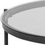 Actona stolik kawowy szklany czarny Bayonne 75 cm