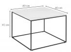 Actona Bolton kwadratowy stolik z marmurowym blatem 60cmx60cm