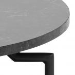 Okrągły stolik Goldington z półką marmurowy blat 80 cm