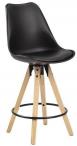 Actona Dima hoker plastikowy z drewnianymi nogami czarny 102cm
