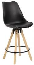 Actona Dima hoker plastikowy z drewnianymi nogami czarny 102cm