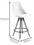Actona Dima hoker plastikowy z drewnianymi nogami czarny 102cm