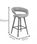 Actona Grace hoker design skandynawski jasnoszary 89cm