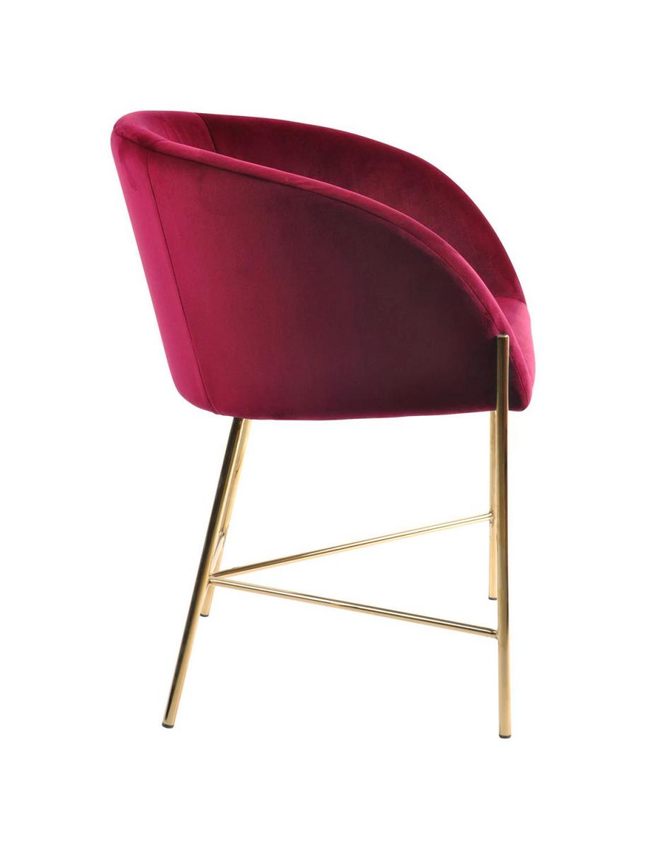 Actona Nelson bordowe welurowe krzesło złote nóżki