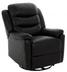 Actona Renzo Elegancki czarny fotel z funkcją relaksu
