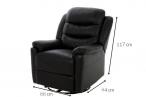 Actona Renzo Elegancki czarny fotel z funkcją relaksu