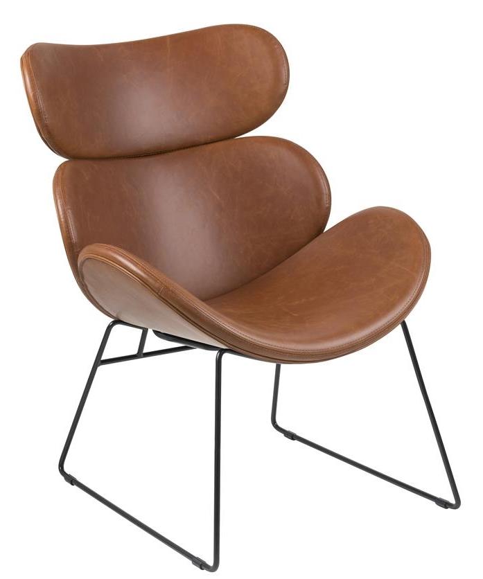 fotel z ekoskóry na czarnych nózkach