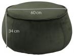 Actona pufa Mie ciemnozielona Ø60x34