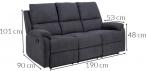 Rozkładana sofa Sabia trzyosobowa szara tapicerowana