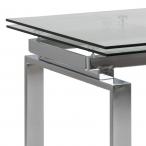 Actona Huddersfield szklany stół rozkładany 160-240cm transparent/chrom