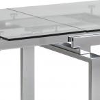 Actona Huddersfield szklany stół rozkładany 160-240cm transparent/chrom