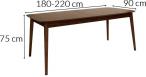 Actona Montreux rozkładany stół do jadalni 180-219cm - orzech