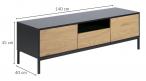Actona Seaford Szafka RTV styl Industrialny czarny
