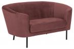 Actona Biloxi Elegancka na nóżkach sofa dwuosobowa ciemnoczerwona