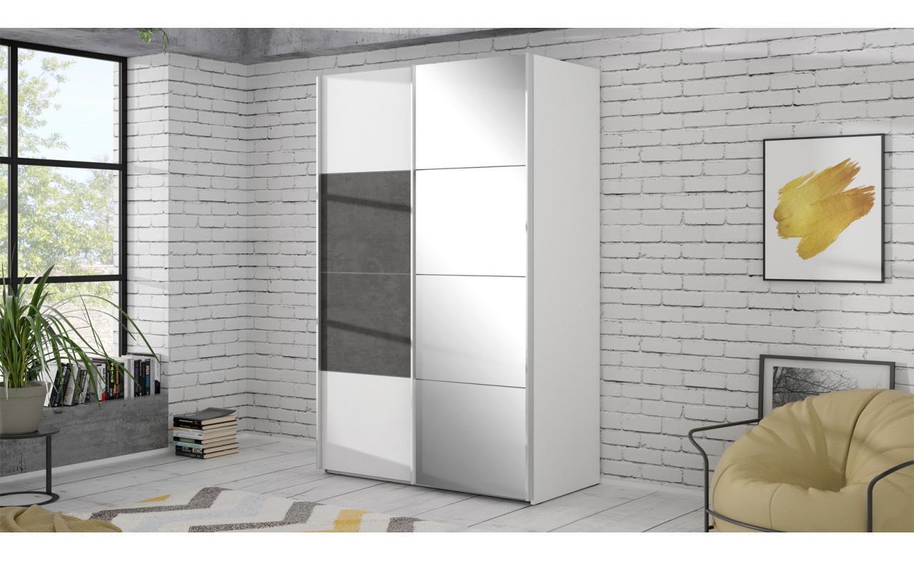 Szafa Olivia z drzwiami przesuwnymi z lustrem - aranżacja