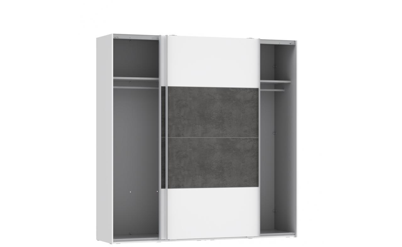 Szafa Olivia biało szara 220 cm