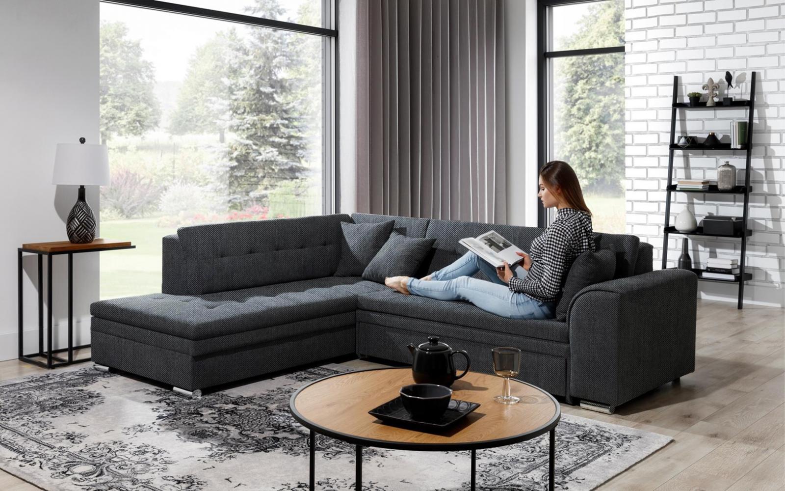 Narożnik tapicerowany do salonu Pieretta - aranżacja