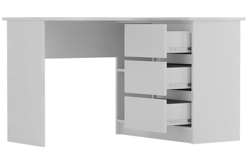 Biurko narożne białe MBR1 z szufladami