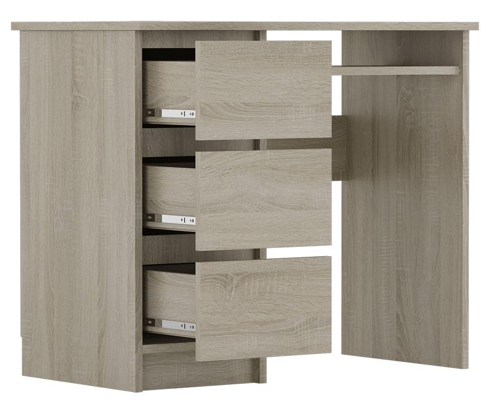 Klasyczne biurko z szufladami dąb sonoma