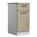 Ekonomiczne meble kuchenne MB240L biały / dąb sonoma
