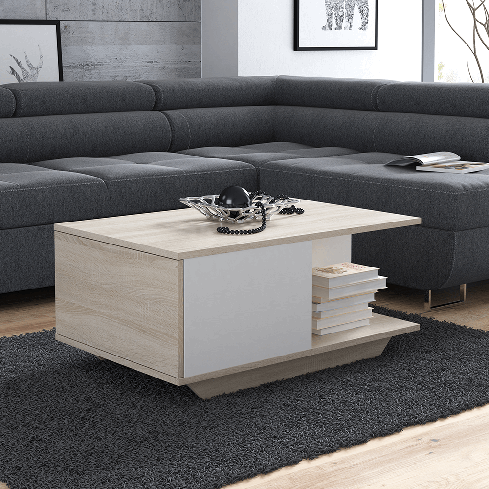 Stolik kawowy - biały dąb sonoma