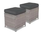 2x Pleciona pufa ogrodowa Topiano Grey