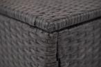 2x Grafitowa technorattanowa pufa z poduszką Topiano Anthracite & Ice Grey