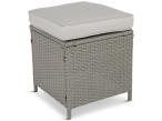 Dwie szare pufy z technorattanu Topiano Grey & Ivory