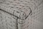 Dwie szare pufy z technorattanu Topiano Grey & Ivory