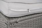Dwie szare pufy z technorattanu Topiano Grey & Ivory