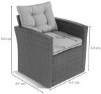 Technorattanowy fotel ogrodowy ciemnoszary Topiano Anthracite & Ice Grey