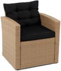 Beżowy fotel na balkon boho Topiano Yellow & Black