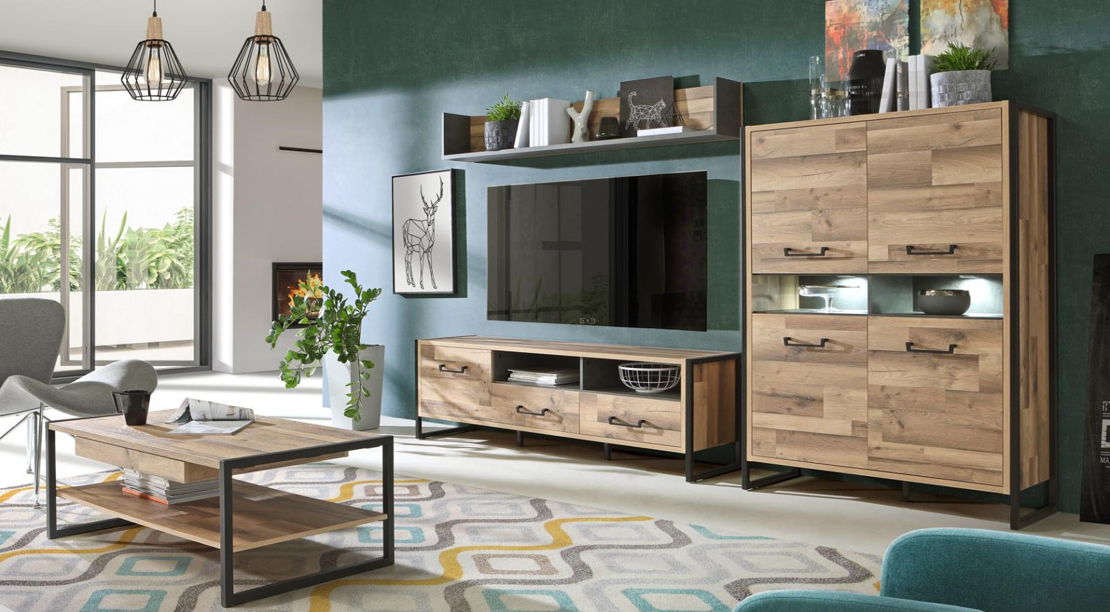 Zestaw mebli Hud Forte w styli industrialnym - aranżacja