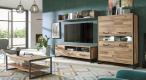 Zestaw mebli Hud Forte w stylu industrialnym z szafką RTV Dąb