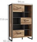 Komplet mebli do gabinetu Hud Forte Dąb klepkowy biurko 129x60 cm