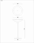 Czarny wysoki stolik Round 60 cm nowoczesny