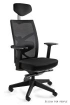 Fotel obrotowy biurowy ergonomiczny Tune czarny z mechanizmem synchron