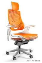Ergonomiczny fotel gabinetowy regulowany Wau Elastomer mango