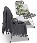 Szare krzesło rattanowe w stylu boho Urbino Grey