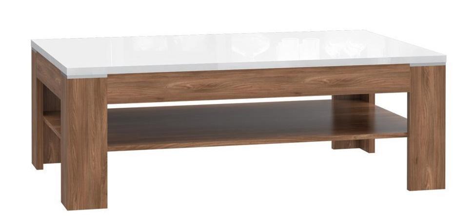 Stolik kawowy z półką Saint Tropez biały blat