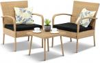 Beżowy komplet mebli na balkon dla 2 osób Morrone Duo Yellow & Black