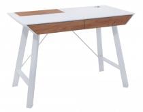 Minimalistyczne biurko białe Cleo 110x55 z szufladami